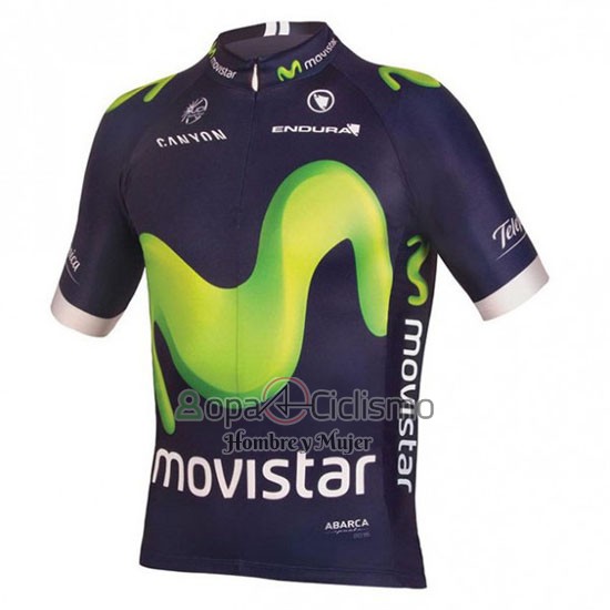 Movistar Ropa Ciclismo Culotte Corto 2016 Mangas Cortas Verde y Azul